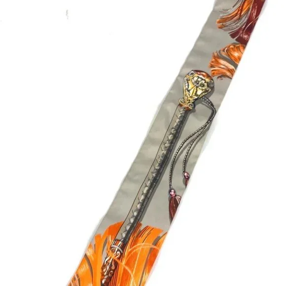 HERMES Twilly Twilly Twilly BandeauScarf Scarf silk gray